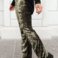 Groovy Chick Bell Bottom Leggings In Olive