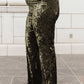 Groovy Chick Bell Bottom Leggings In Olive