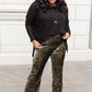 Groovy Chick Bell Bottom Leggings In Olive