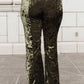 Groovy Chick Bell Bottom Leggings In Olive
