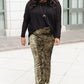 Groovy Chick Bell Bottom Leggings In Olive