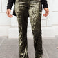 Groovy Chick Bell Bottom Leggings In Olive