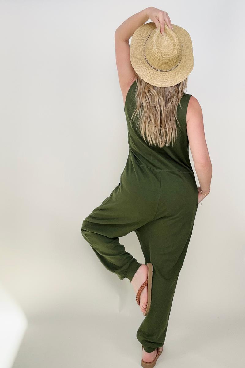 Solid Sleeveless Harem Jumpsuit - Multiple Colors