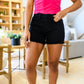 Judy Blue Mid Rise Tulip Hem Cut Off Shorts - Black