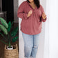 Happier Now Henley Hoodie in Burgundy