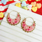 PREORDER: Heart Enamel Scallop Hoop Earrings in Two Colors