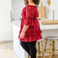 Hello, Goodbye Ruffle Dress In Burgundy