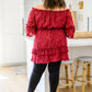 Hello, Goodbye Ruffle Dress In Burgundy