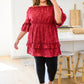 Hello, Goodbye Ruffle Dress In Burgundy