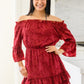 Hello, Goodbye Ruffle Dress In Burgundy