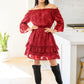 Hello, Goodbye Ruffle Dress In Burgundy