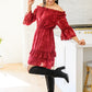 Hello, Goodbye Ruffle Dress In Burgundy
