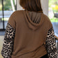 Here And There Leopard Print Hoodie