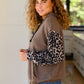 Here And There Leopard Print Hoodie