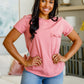 Here For Fun Ruffle Front Pocket Tee