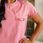 Here For Fun Ruffle Front Pocket Tee