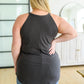 Here We Go Halter Neck Tank in Ash Grey