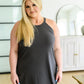 Here We Go Halter Neck Tank in Ash Grey