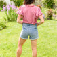 Hi-Rise Open Seam Cuffed Shorts