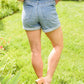 Hi-Rise Open Seam Cuffed Shorts