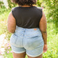 Hi-Rise Open Seam Cuffed Shorts