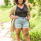 Hi-Rise Open Seam Cuffed Shorts