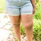 Hi-Rise Open Seam Cuffed Shorts