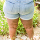 Hi-Rise Open Seam Cuffed Shorts