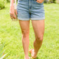Hi-Rise Open Seam Cuffed Shorts