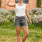 Hi-Waisted Cactus Embroidery Cutoffs