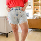 Judy Blue Hi-Waisted Cherry Acid Wash Cutoff Shorts