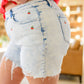 Judy Blue Hi-Waisted Cherry Acid Wash Cutoff Shorts