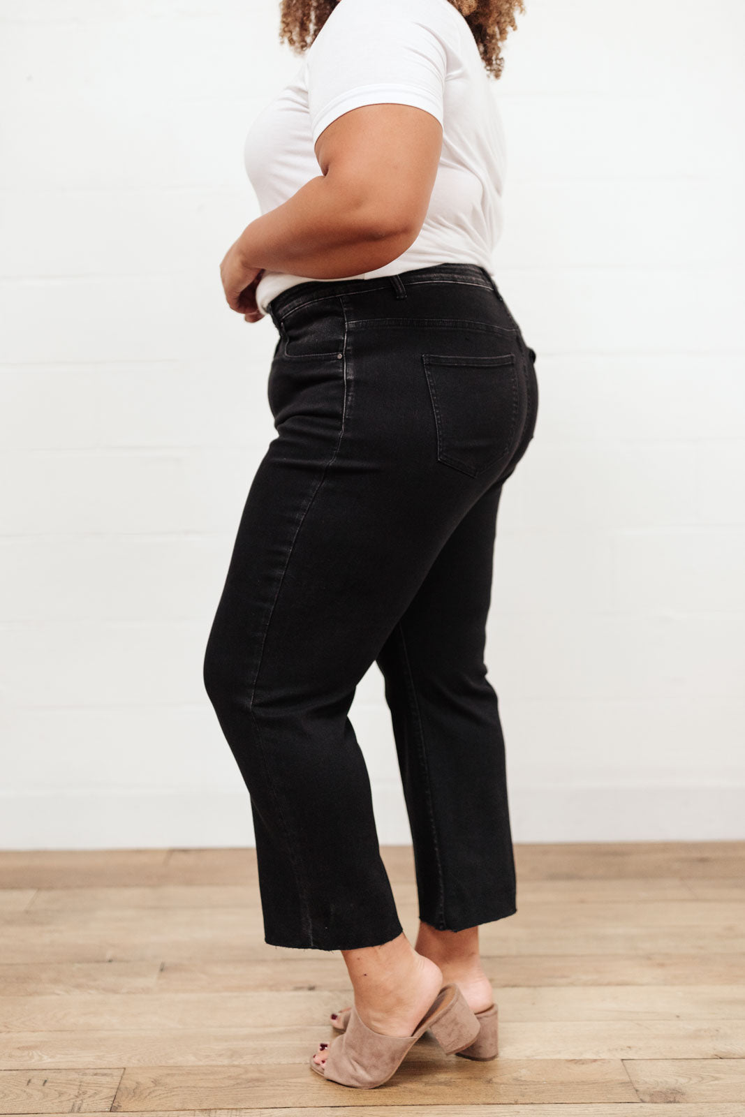 RISEN High Waist Mom Fit Jeans In Black