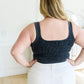 Highly Motivated Ribbed Square Neck Tank in Ash Grey
