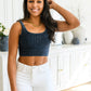 Highly Motivated Ribbed Square Neck Tank in Ash Grey