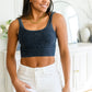 Highly Motivated Ribbed Square Neck Tank in Ash Grey