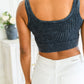 Highly Motivated Ribbed Square Neck Tank in Ash Grey