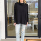 Hilton Cowl Neck Long Sleeve Top in Black