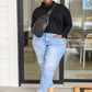 Hilton Cowl Neck Long Sleeve Top in Black