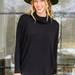 Hilton Cowl Neck Long Sleeve Top in Black