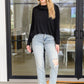Hilton Cowl Neck Long Sleeve Top in Black