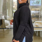Hilton Cowl Neck Long Sleeve Top in Black