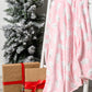 Holiday Fleece Blanket in Pink Snowman