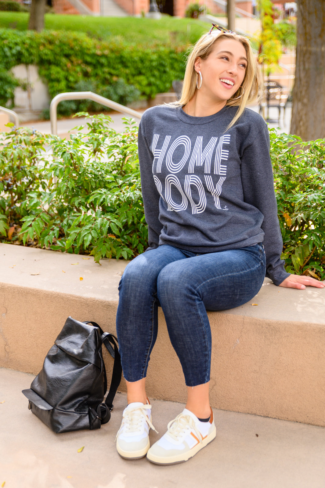 Home Body Sweatshirt In Charcoal