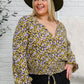 Honey Honey Floral Smocked Blouse in Black