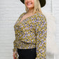 Honey Honey Floral Smocked Blouse in Black