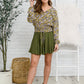 Honey Honey Floral Smocked Blouse in Black
