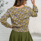 Honey Honey Floral Smocked Blouse in Black