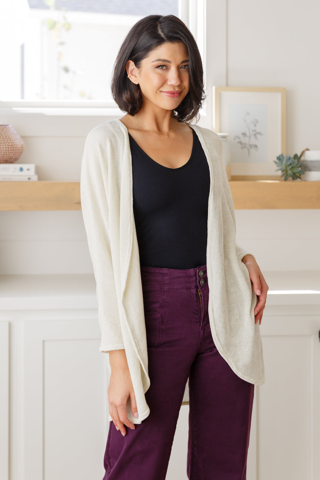 Mica High Rise Wide Leg Jeans in Plum