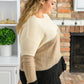 Hudson Color Block Sweater In Natural